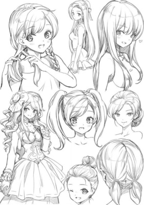 動漫人物發(fā)型設(shè)計參考 基礎(chǔ)技法與風(fēng)格化表達(dá)